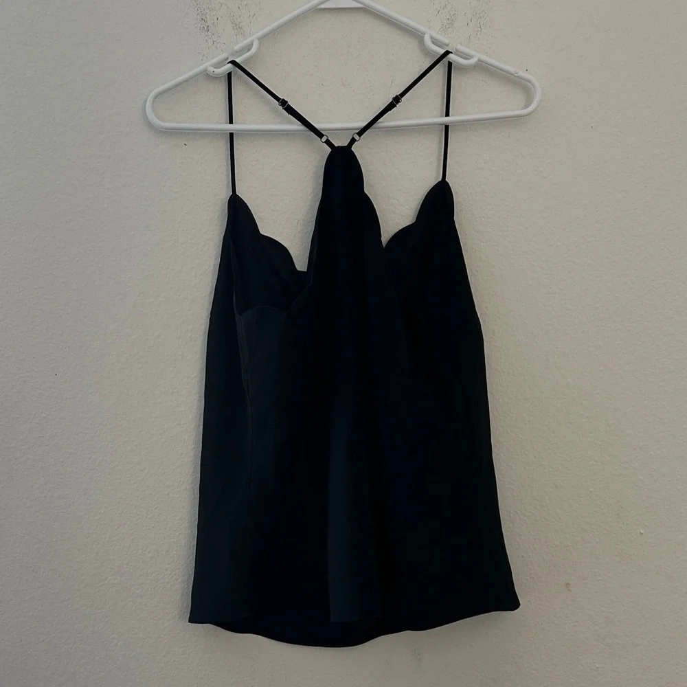 J. Crew Black Scallop-Edge Camisole